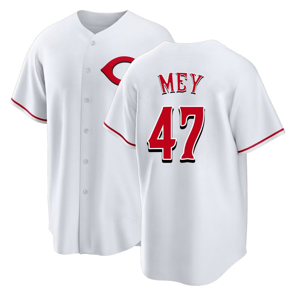 Cincinnati #47 Mey Player Baseball Short Sleeve White Jersey Luis For Men Women Youth Gift