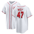 Cincinnati #47 Mey Player Baseball Short Sleeve White Jersey Luis For Men Women Youth Gift