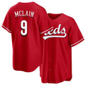 Cincinnati #9 McLain Player Baseball Short Sleeve Red Jersey Matt For Men Women Youth Gift