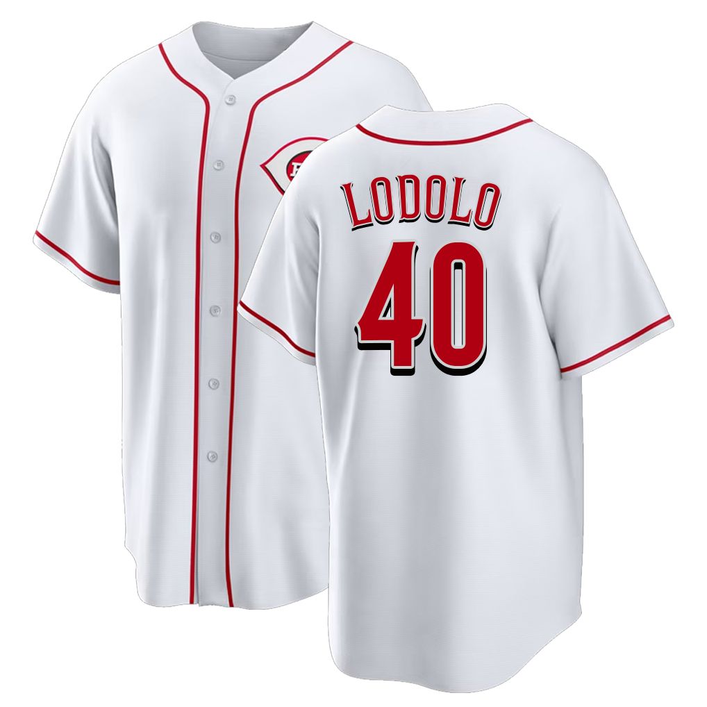 Cincinnati #40 Lodolo Player Baseball Short Sleeve White Jersey Nick For Men Women Youth Gift