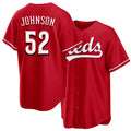 Cincinnati #52 Johnson Player Baseball Short Sleeve Red Jersey Pierce For Men Women Youth Gift