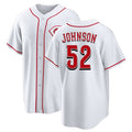 Cincinnati #52 Johnson Player Baseball Short Sleeve White Jersey Pierce For Men Women Youth Gift