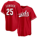 Cincinnati #25 Lowder Player Baseball Short Sleeve Red Jersey Rhett For Men Women Youth Gift