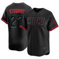 Cincinnati #27 Stewart Player Baseball Short Sleeve Black Jersey Sal For Men Women Youth Gift