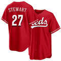 Cincinnati #27 Stewart Player Baseball Short Sleeve Red Jersey Sal For Men Women Youth Gift