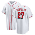 Cincinnati #27 Stewart Player Baseball Short Sleeve White Jersey Sal For Men Women Youth Gift