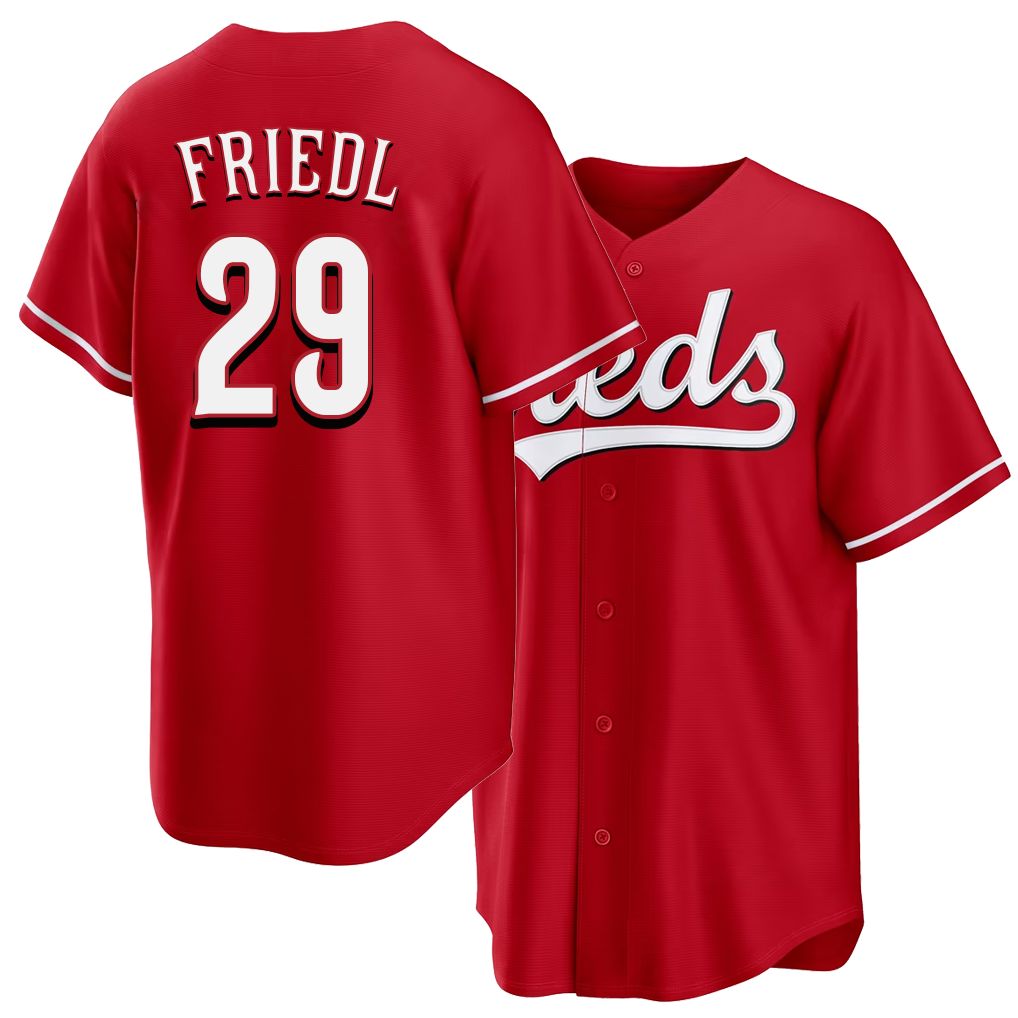 Cincinnati #29 Friedl Player Baseball Short Sleeve Red Jersey TJ For Men Women Youth Gift