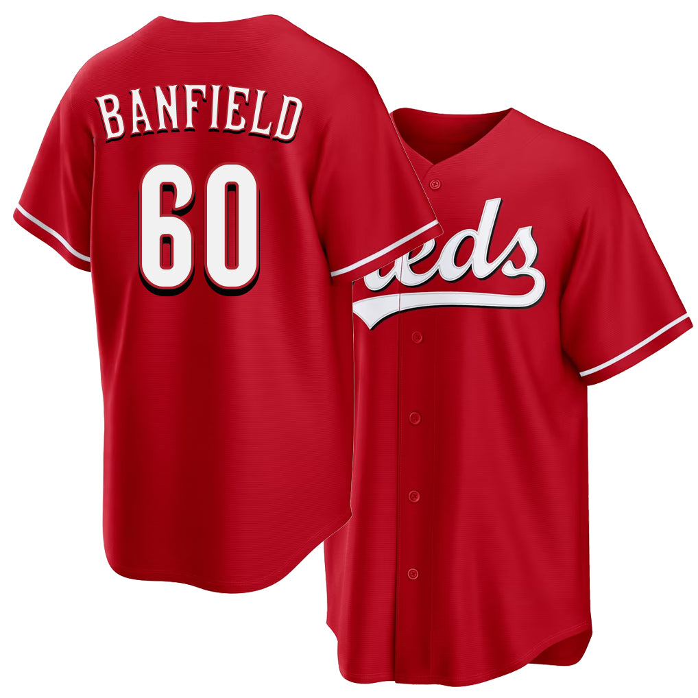 Cincinnati #60 Banfield Player Baseball Short Sleeve Red Jersey Will For Men Women Youth Gift