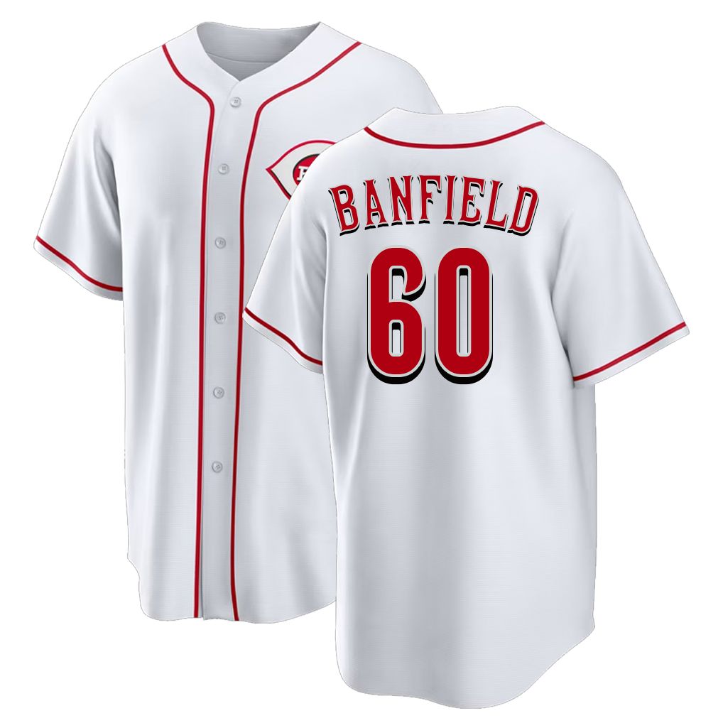 Cincinnati #60 Banfield Player Baseball Short Sleeve White Jersey Will For Men Women Youth Gift