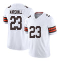 Cleveland #23 Marshall Player Football V Neck Short Sleeve White Jersey Ahmani For Men Youth Women Gift