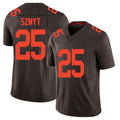 Cleveland #25 Szmyt Player Football V Neck Short Sleeve Brown Jersey Andre For Men Youth Women Gift