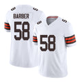 Cleveland #58 Barber Player Football V Neck Short Sleeve White Jersey Austin For Men Youth Women Gift