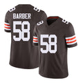 Cleveland #58 Barber Player Football V Neck Short Sleeve Brown Jersey Austin For Men Youth Women Gift