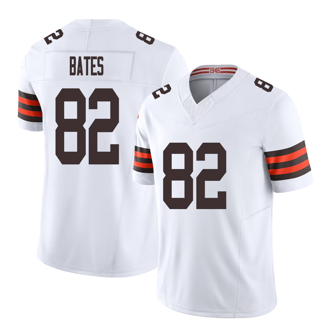 Cleveland #82 Bates Player Football V Neck Short Sleeve White Jersey Brenden For Men Youth Women Gift