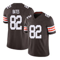 Cleveland #82 Bates Player Football V Neck Short Sleeve Brown Jersey Brenden For Men Youth Women Gift