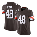 Cleveland #48 Ryan Player Football V Neck Short Sleeve Brown Jersey Carsen For Men Youth Women Gift