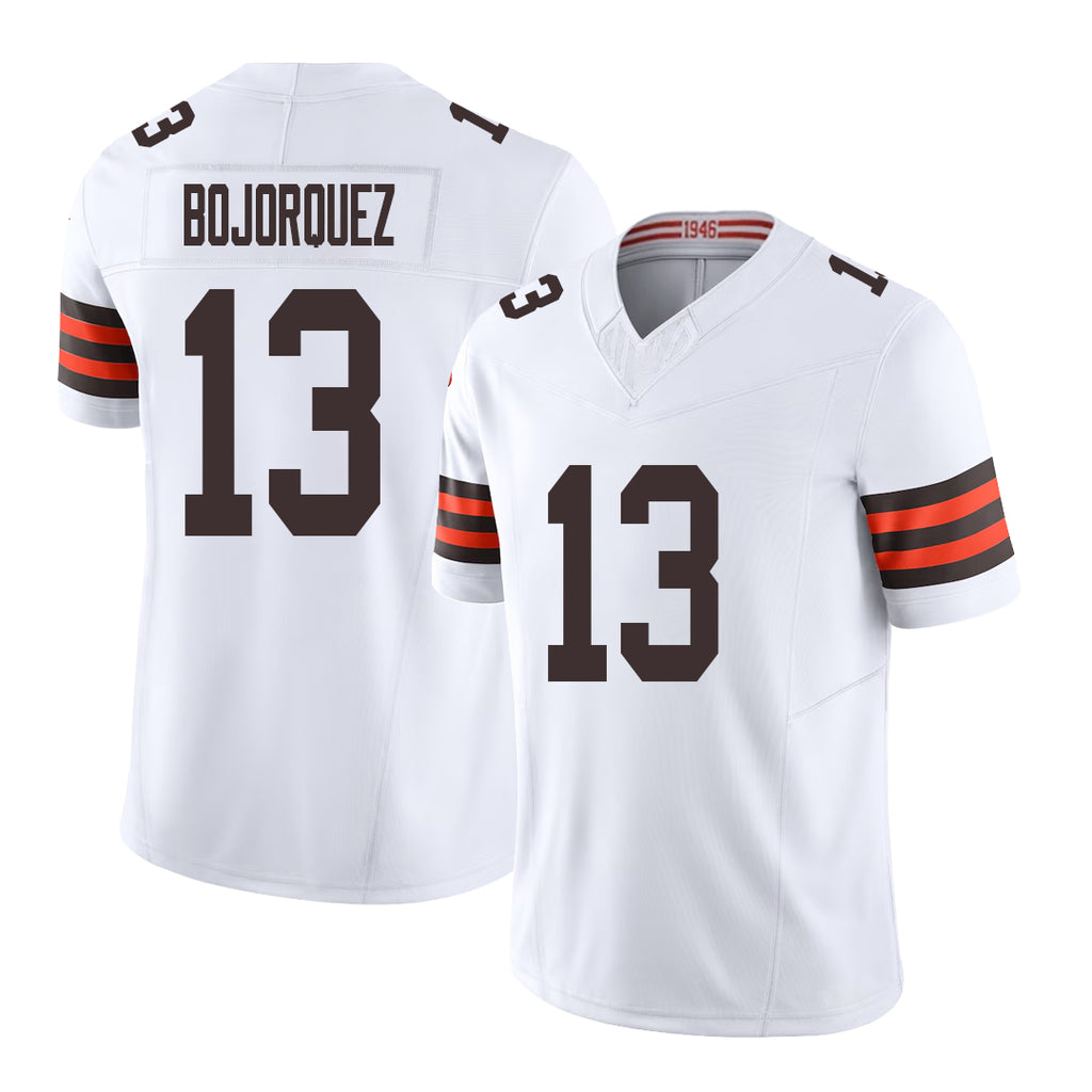 Cleveland #13 Bojorquez Player Football V Neck Short Sleeve White Jersey Corey For Men Youth Women Gift