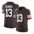 Cleveland #13 Bojorquez Player Football V Neck Short Sleeve Brown Jersey Corey For Men Youth Women Gift