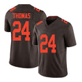 Cleveland #24 Thomas Player Football V Neck Short Sleeve Brown Jersey Daniel For Men Youth Women Gift