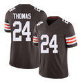 Cleveland #24 Thomas Player Football V Neck Short Sleeve Brown Jersey Daniel For Men Youth Women Gift