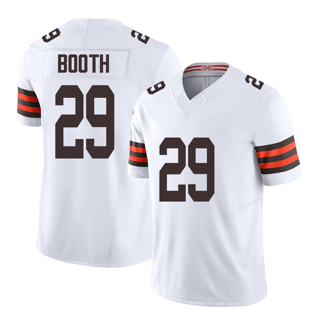 Cleveland #29 Booth Player Football V Neck Short Sleeve White Jersey Davon For Men Youth Women Gift