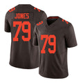 Cleveland #79 Jones Player Football V Neck Short Sleeve Brown Jersey Dawand For Men Youth Women Gift