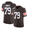 Cleveland #79 Jones Player Football V Neck Short Sleeve Brown Jersey Dawand For Men Youth Women Gift
