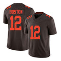 Cleveland #12 Boston Player Football V Neck Short Sleeve Brown Jersey Denzel For Men Youth Women Gift