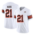 Cleveland #21 Ward Player Football V Neck Short Sleeve Jersey White Denzel For Men Youth Women Gift