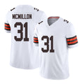 Cleveland #31 McMillon Player Football V Neck Short Sleeve White Jersey Donovan For Men Youth Women Gift