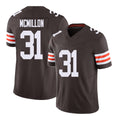 Cleveland #31 McMillon Player Football V Neck Short Sleeve Brown Jersey Donovan For Men Youth Women Gift