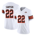 Cleveland #22 Sampson Player Football V Neck Short Sleeve Jersey White Dylan For Men Youth Women Gift