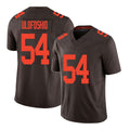 Cleveland #54 Ulofoshio Player Football V Neck Short Sleeve Brown Jersey Edefuan For Men Youth Women Gift