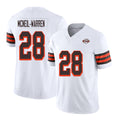 Cleveland #28 McNeil-Warren Player Football V Neck Short Sleeve Jersey White Emmanuel For Men Youth Women Gift
