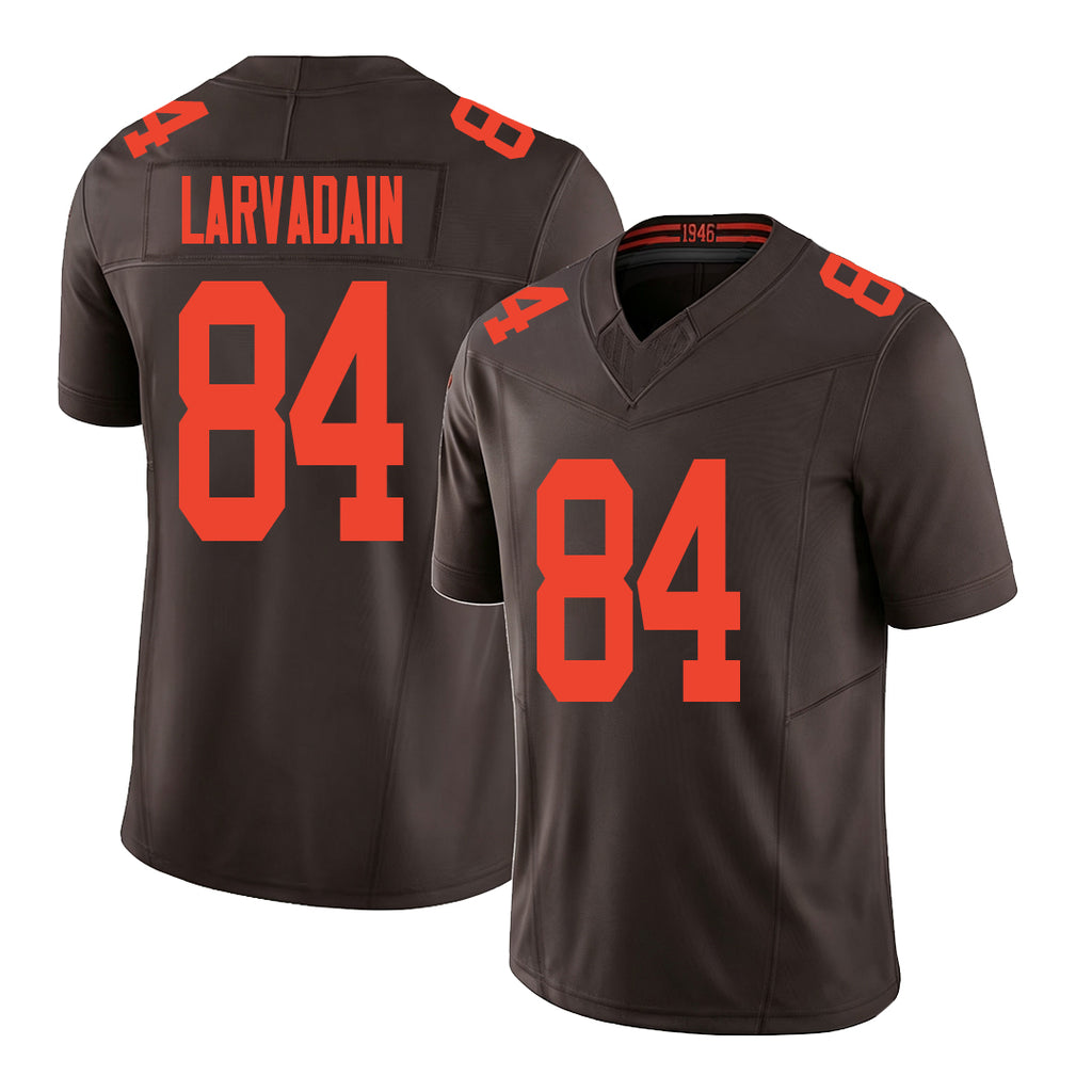 Cleveland #84 Larvadain Player Football V Neck Short Sleeve Brown Jersey Gage For Men Youth Women Gift