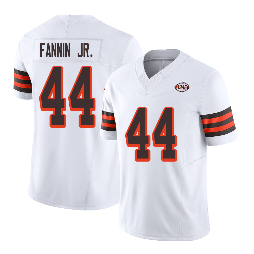 Cleveland #44 Fannin Jr. Player Football V Neck Short Sleeve Jersey White Harold For Men Youth Women Gift