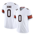 Cleveland #0 Bond Player Football V Neck Short Sleeve White Jersey Isaiah For Men Youth Women Gift
