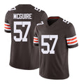 Cleveland #57 McGuire Player Football V Neck Short Sleeve Brown Jersey Isaiah For Men Youth Women Gift