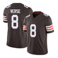 Cleveland #8 Verse Player Football V Neck Short Sleeve Brown Jersey Jared For Men Youth Women Gift