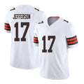 Cleveland #17 Jefferson Player Football V Neck Short Sleeve White Jersey Justin For Men Youth Women Gift