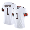 Cleveland #1 Concepcion Player Football V Neck Short Sleeve White Jersey KC For Men Youth Women Gift