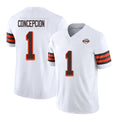 Cleveland #1 Concepcion Player Football V Neck Short Sleeve Jersey White KC For Men Youth Women Gift