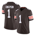 Cleveland #1 Concepcion Player Football V Neck Short Sleeve Brown Jersey KC For Men Youth Women Gift