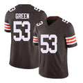 Cleveland #53 Green Player Football V Neck Short Sleeve Brown Jersey Kendrick For Men Youth Women Gift