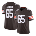 Cleveland #65 Eguakun Player Football V Neck Short Sleeve Brown Jersey Kingsley For Men Youth Women Gift