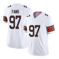Cleveland #97 Fano Player Football V Neck Short Sleeve White Jersey Logan For Men Youth Women Gift