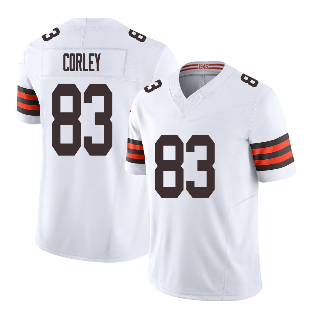 Cleveland #83 Corley Player Football V Neck Short Sleeve White Jersey Malachi For Men Youth Women Gift