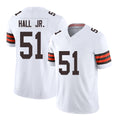 Cleveland #51 Hall Jr. Player Football V Neck Short Sleeve White Jersey Mike For Men Youth Women Gift