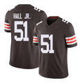 Cleveland #51 Hall Jr. Player Football V Neck Short Sleeve Brown Jersey Mike For Men Youth Women Gift