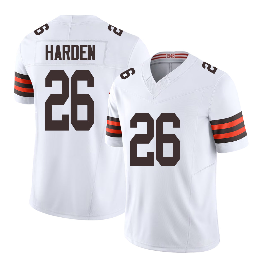 Cleveland #26 Harden Player Football V Neck Short Sleeve White Jersey Myles For Men Youth Women Gift